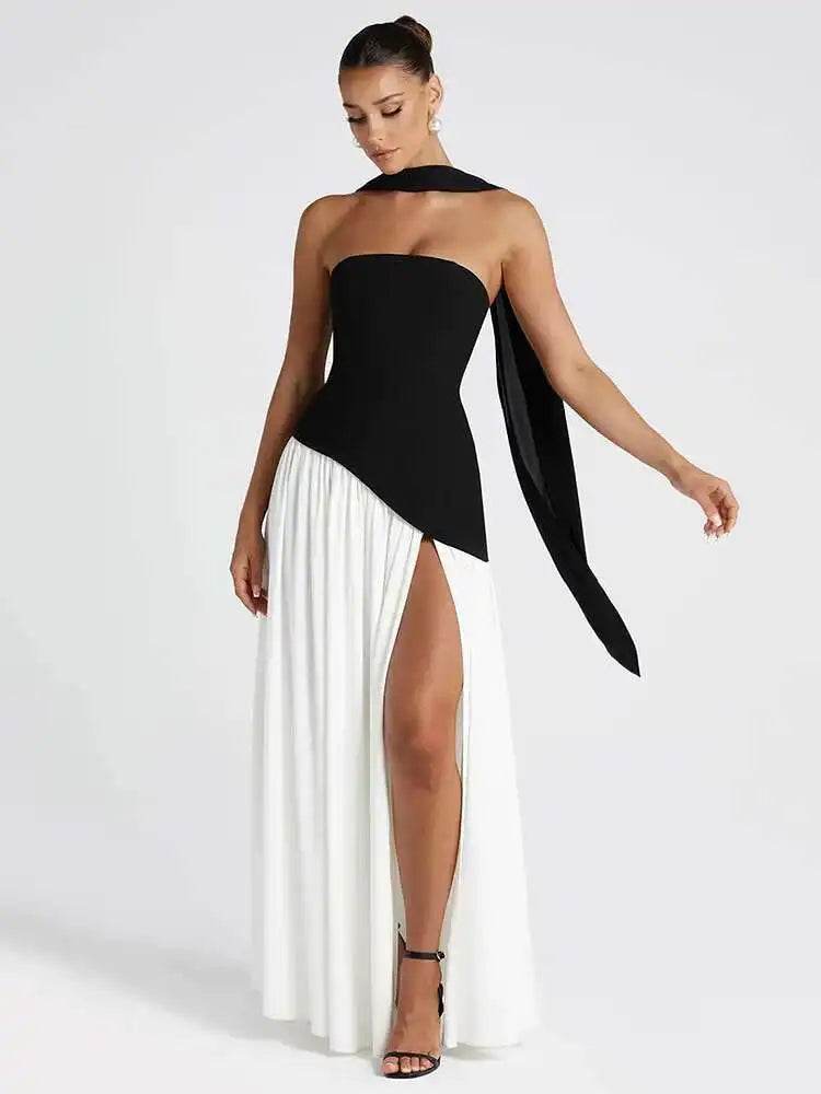 Mozision Strapless Off-Shoulder Maxi Dress - Sexy Club Party Gown - Buy Center US