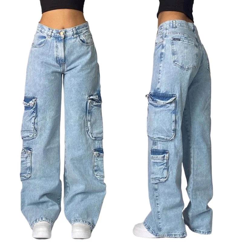 Y2K Harajuku Big Pocket Baggy Jeans for Men - Vintage Punk Style - Buy Center US