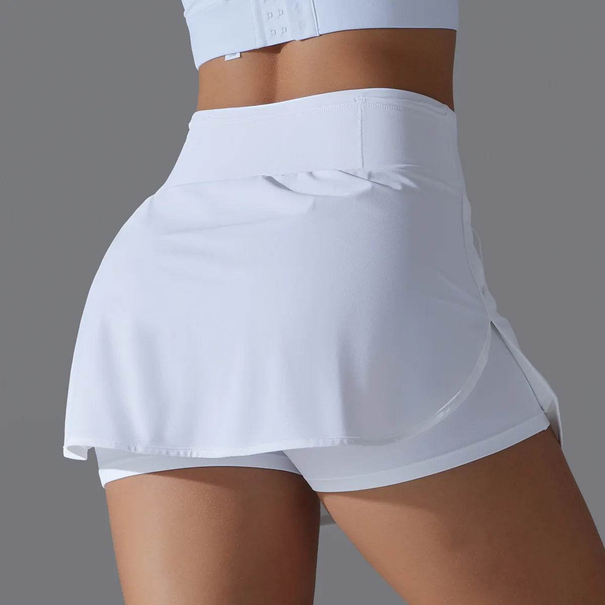 LUOBOLAN Women's 2 in 1 Tennis Skirt - High Waist, Quick Dry Fitness - Buy Center US