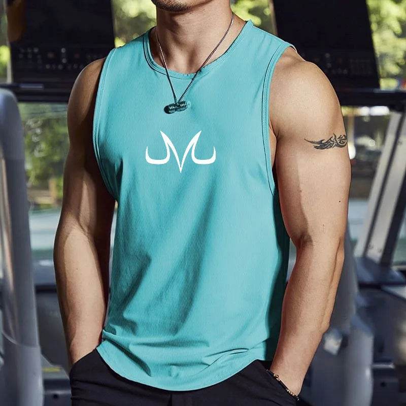 Men's Anime Print Sleeveless Fitness Shirt - Summer Workout Tank Top - Buy Center US