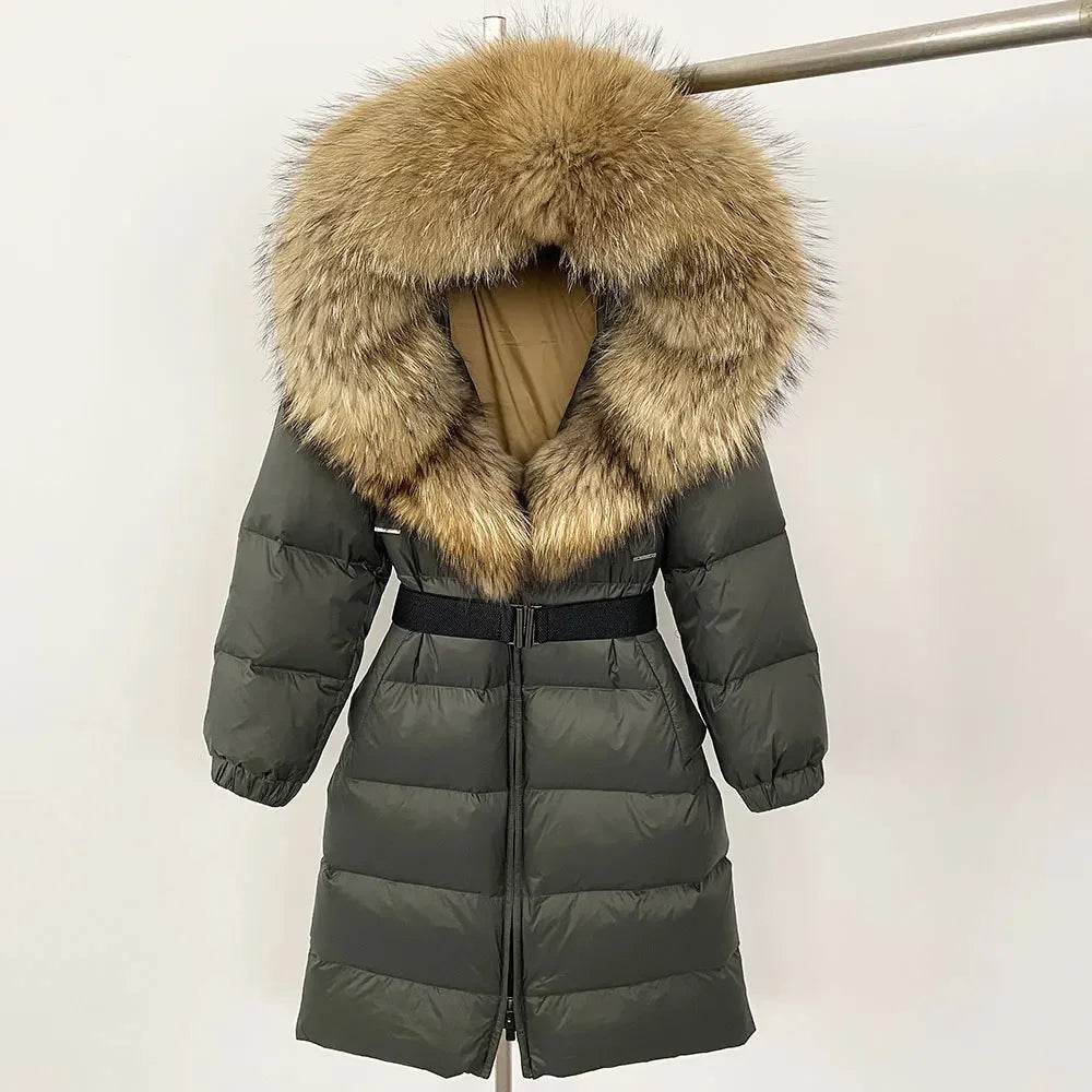 Women's Thick Warm Winter Jacket - 90% Duck Down & Fox Fur Collar - Buy Center US