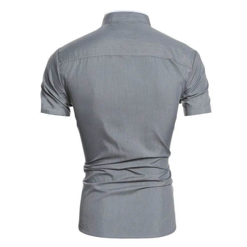 Casual Short Sleeve Men’s Shirt - Solid Color for Summer Comfort - Buy Center US