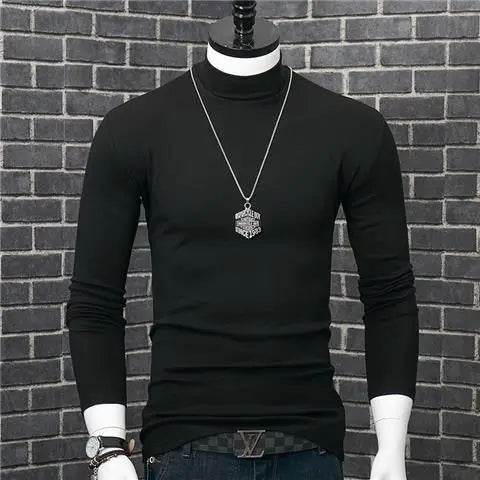 Men's Casual Turtleneck T-Shirt - Autumn Winter Slim Fit Long Sleeve - Buy Center US
