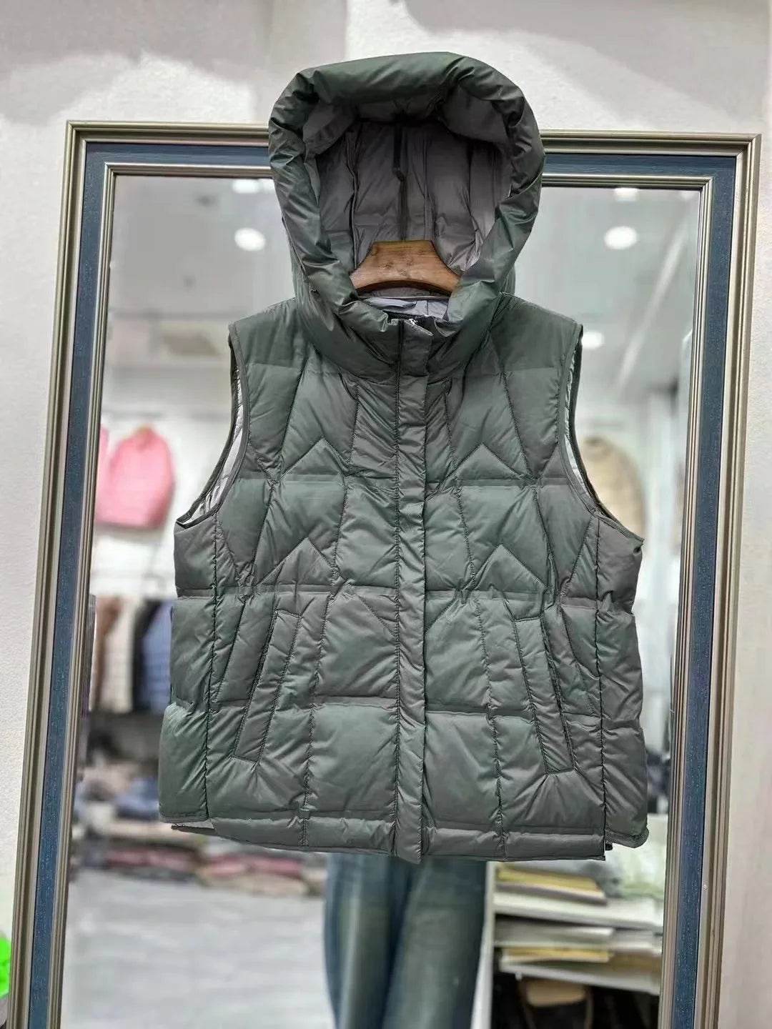 Women's Hooded Ultra Light Down Vest - Stylish Sleeveless Puffer Coat - Buy Center US