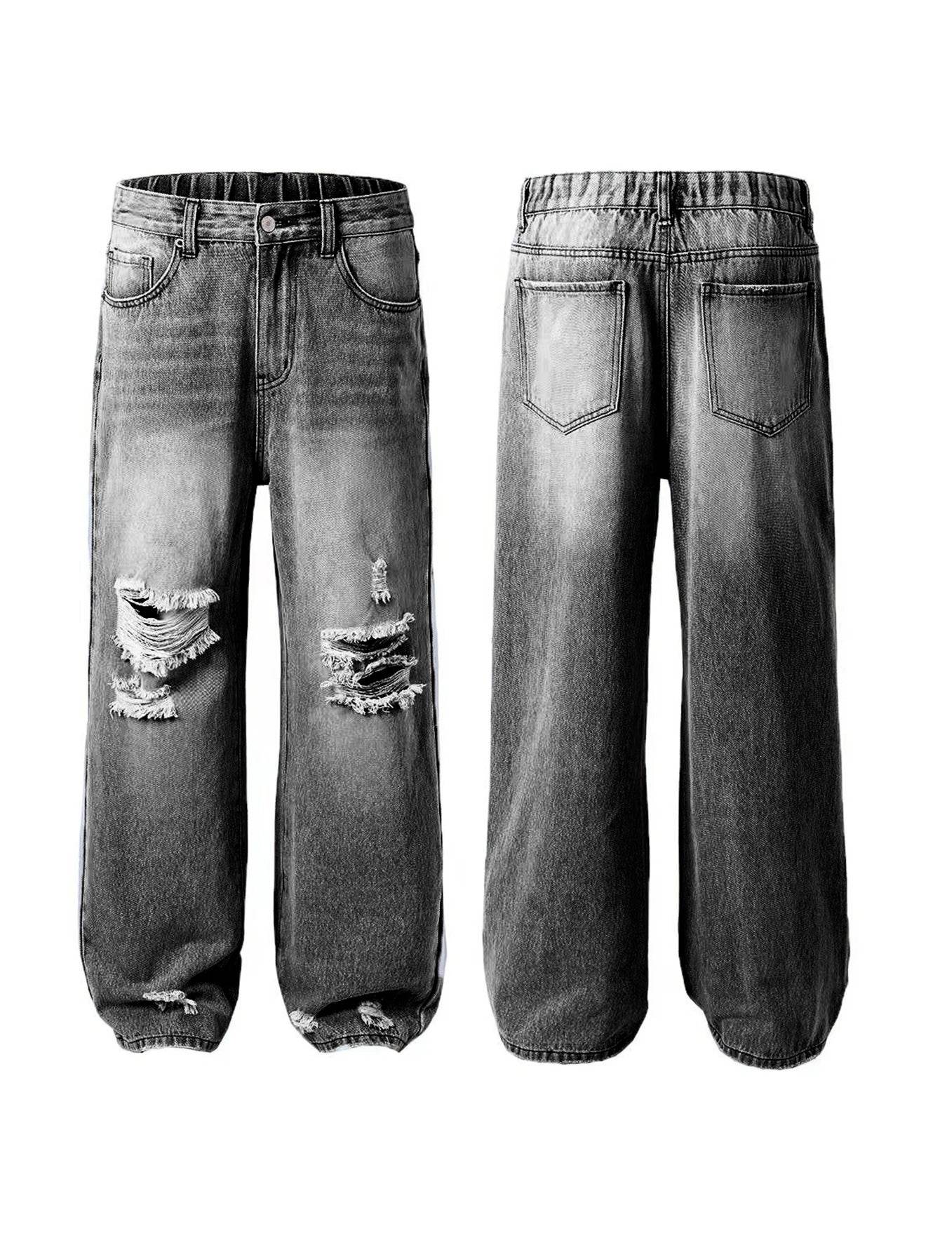 LEEYOVEE Women's Wide-Leg Ripped Denim Pants - Casual Loose Fit - Buy Center US