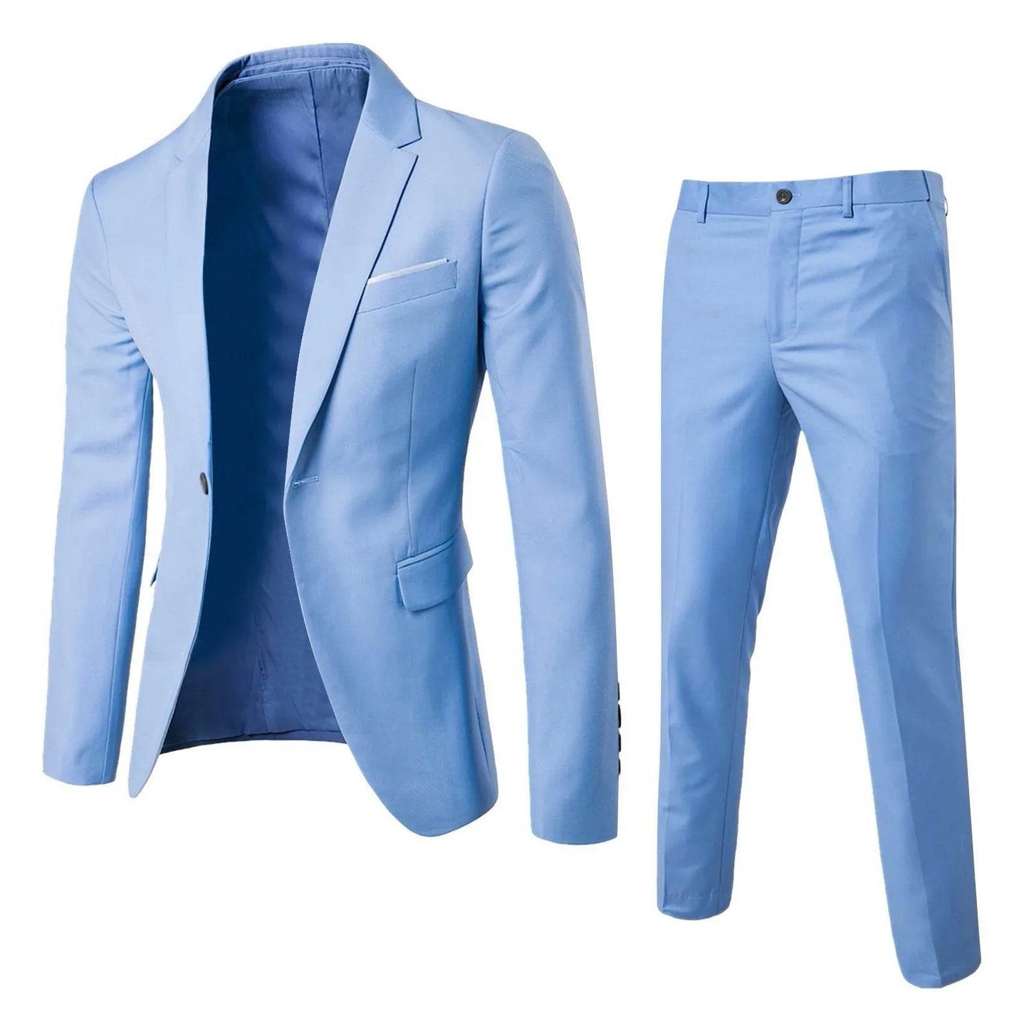 Wulend Men's Slim Fit Two-Piece Suit Set - Blazer & Long Pants - Buy Center US