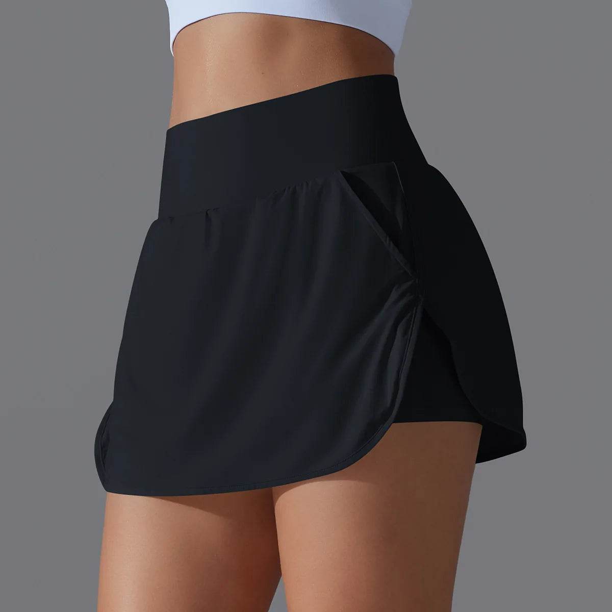 LUOBOLAN Women's 2 in 1 Tennis Skirt - High Waist, Quick Dry Fitness - Buy Center US