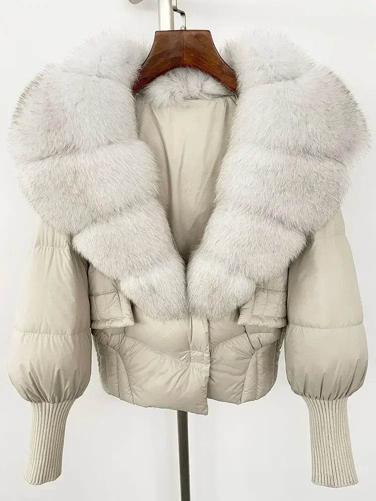 Elegant Casual Women’s Raccoon Fur Collar Coat - Winter Jacket 2024 - Buy Center US