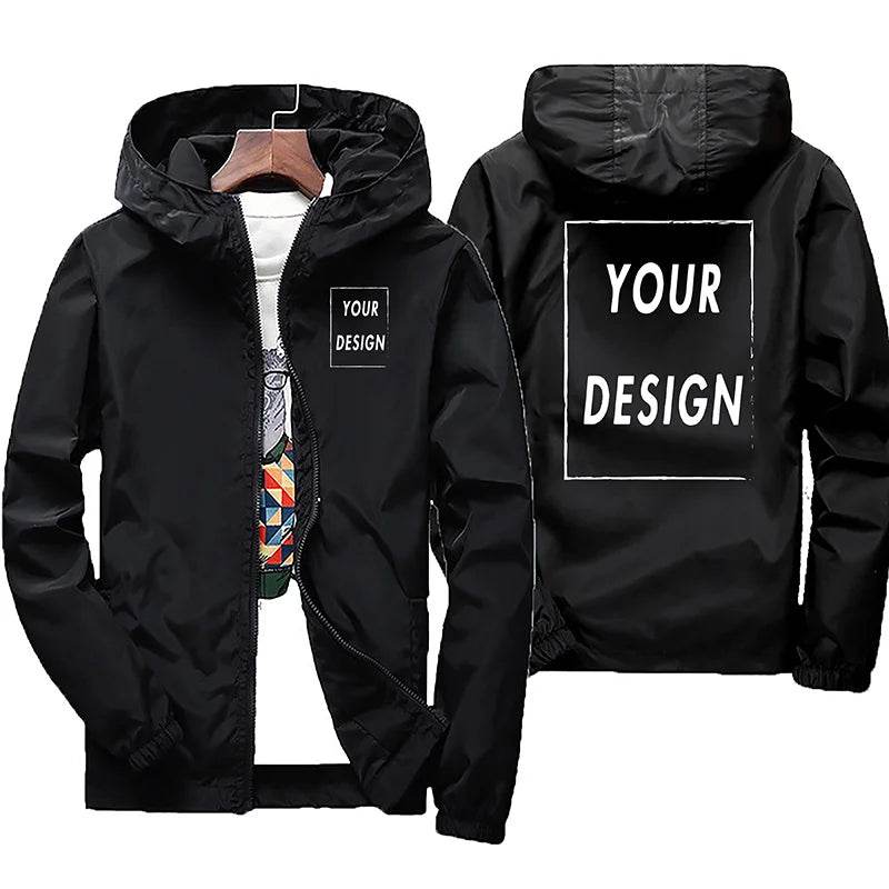 Custom Brand Waterproof Men’s Jacket - Casual Windbreaker in Big Sizes - Buy Center US
