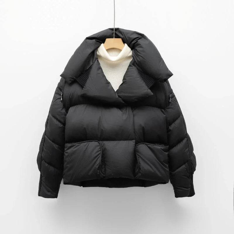 Women's White Duck Down Jacket - Warm Parkas with Removable Sleeves - Buy Center US