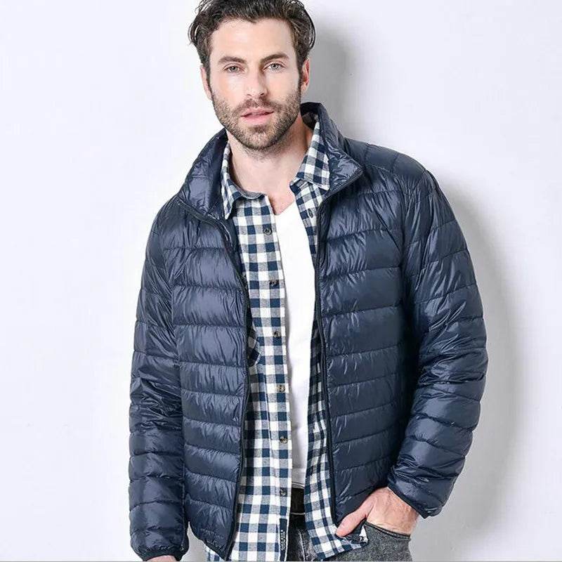 Left ROM Men's Ultralight Down Coat - Casual Jacket with Pockets - Buy Center US