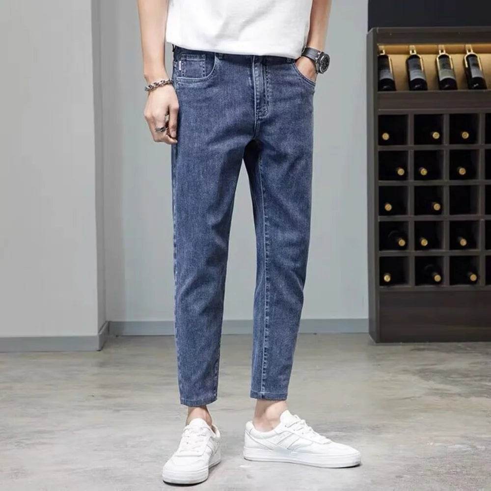 Luxury Men's Blue Jeans - Stylish Slim Fit Casual Denim Pants - Buy Center US