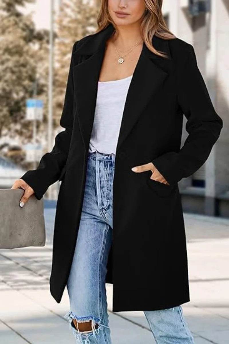 RVHSWDS Women's Double-Breasted Wool Blend Winter Coat - Long Outerwear - Buy Center US