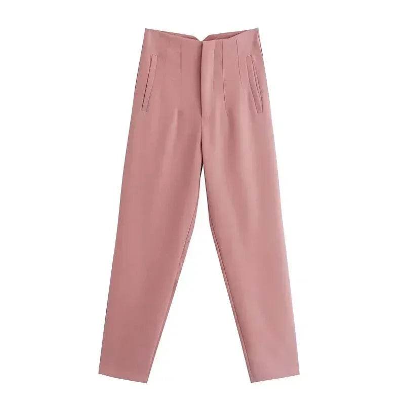 TRAF Women's High Waist Trousers - Formal & Casual Cropped Pants - Buy Center US