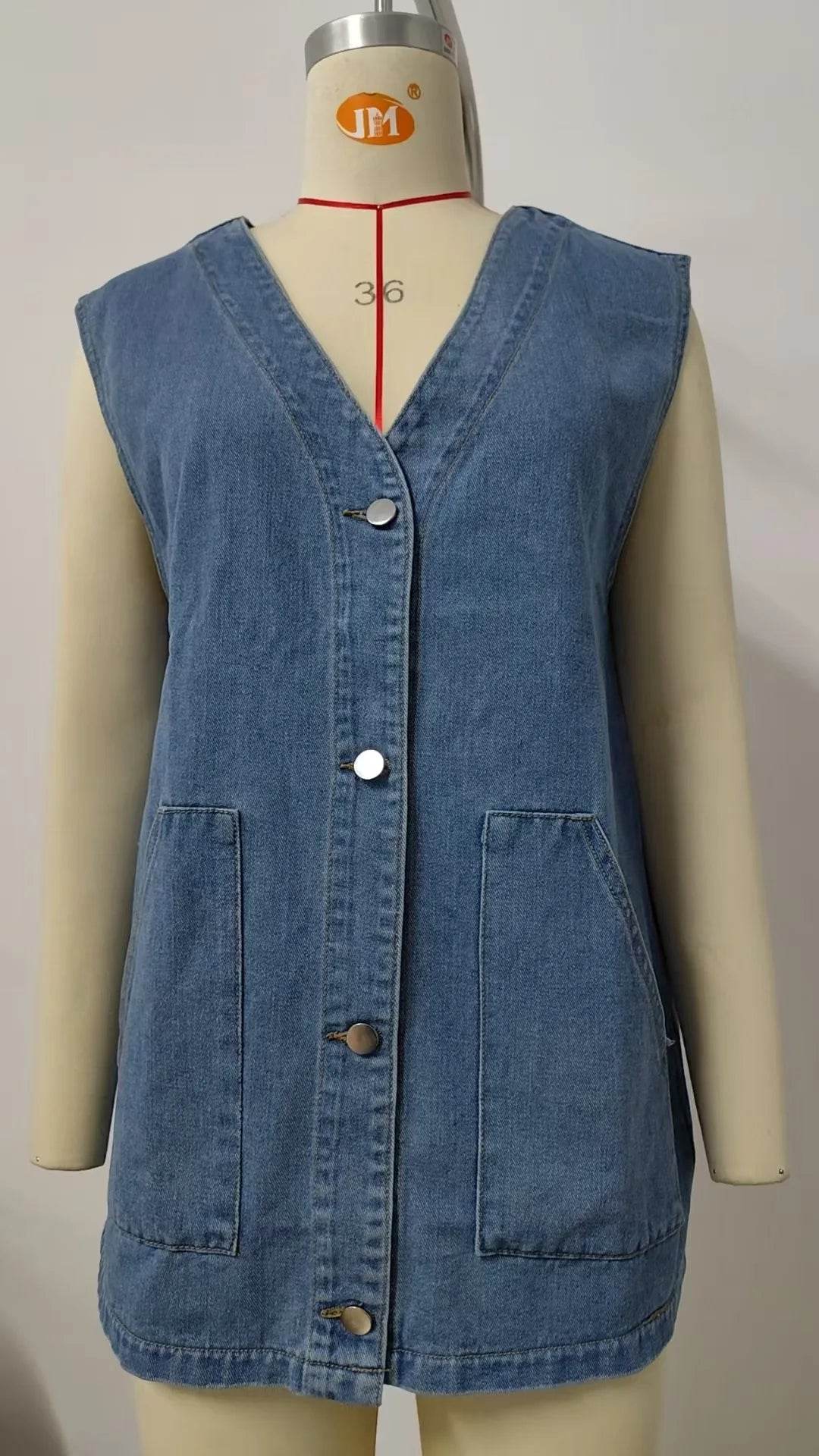 Kalenmos Women’s Casual Denim Vest Coat - Vintage Sleeveless Jacket - Buy Center US