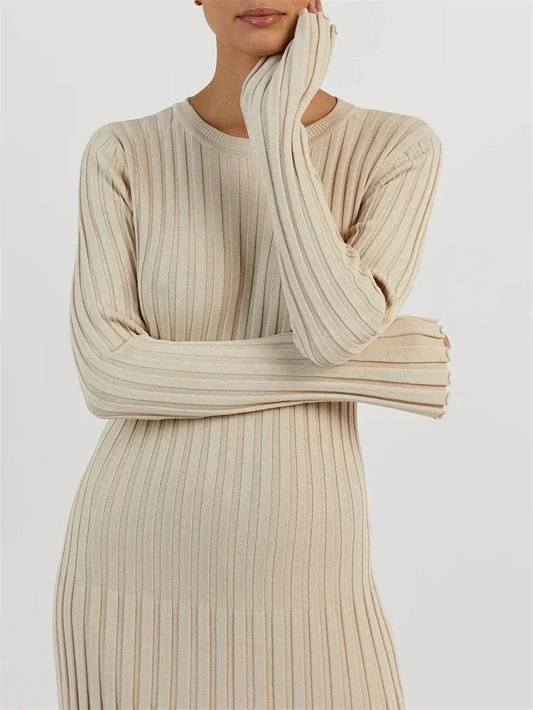 Tossy Lace-Up Maxi Dress - Women's Casual Long Sleeve Autumn Fashion - Buy Center US