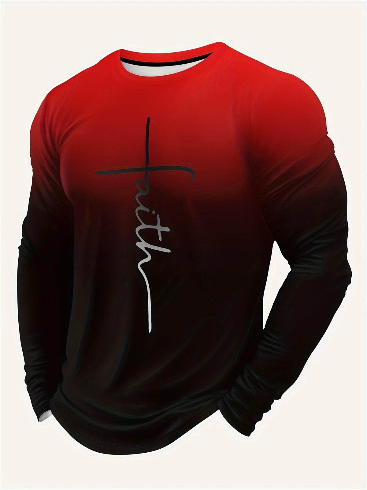 Men's Color Block 3D Print Long Sleeve T-Shirt - Casual Autumn Style - Buy Center US