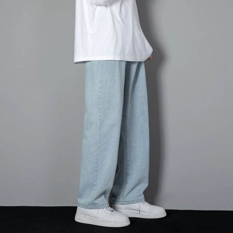 2025 Classic Korean Men's Casual Jeans - Light Blue Grey Black - Buy Center US