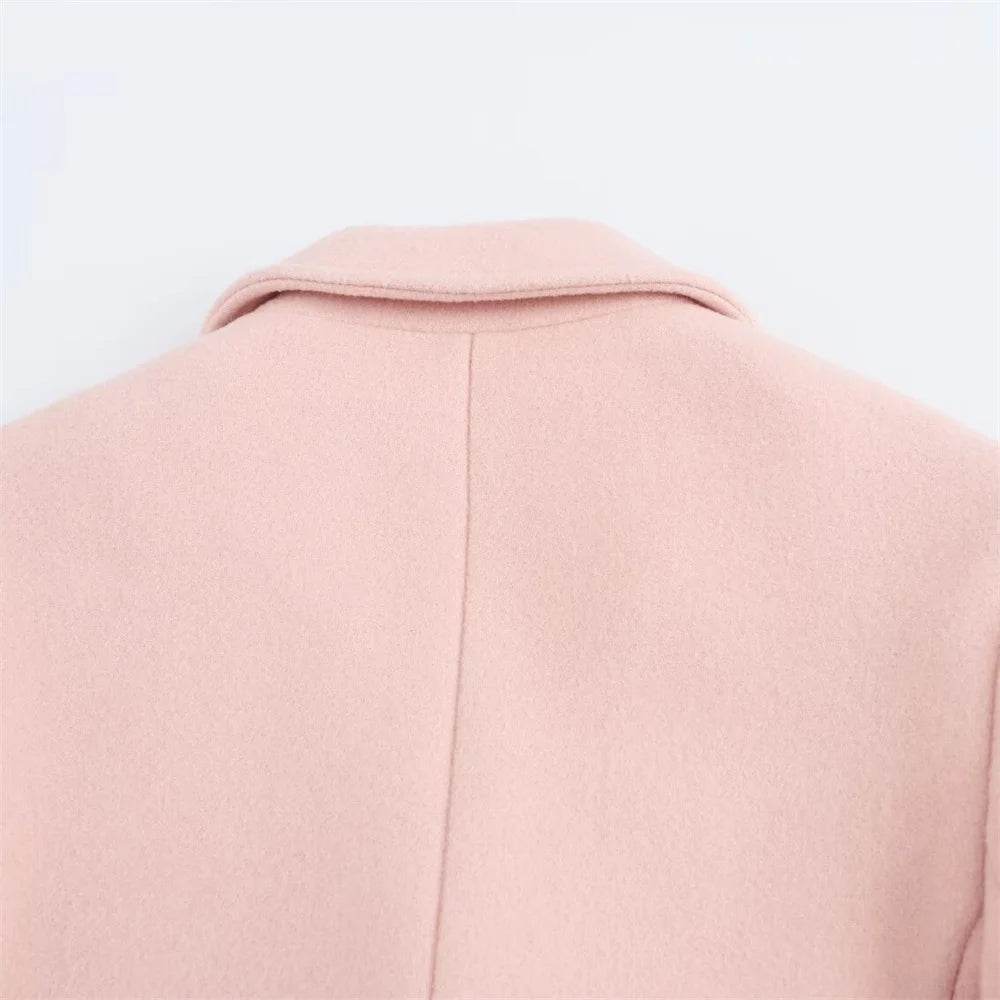 UNIZERA Women's Double Breasted Coat - 4 Pockets & Button Details - Buy Center US