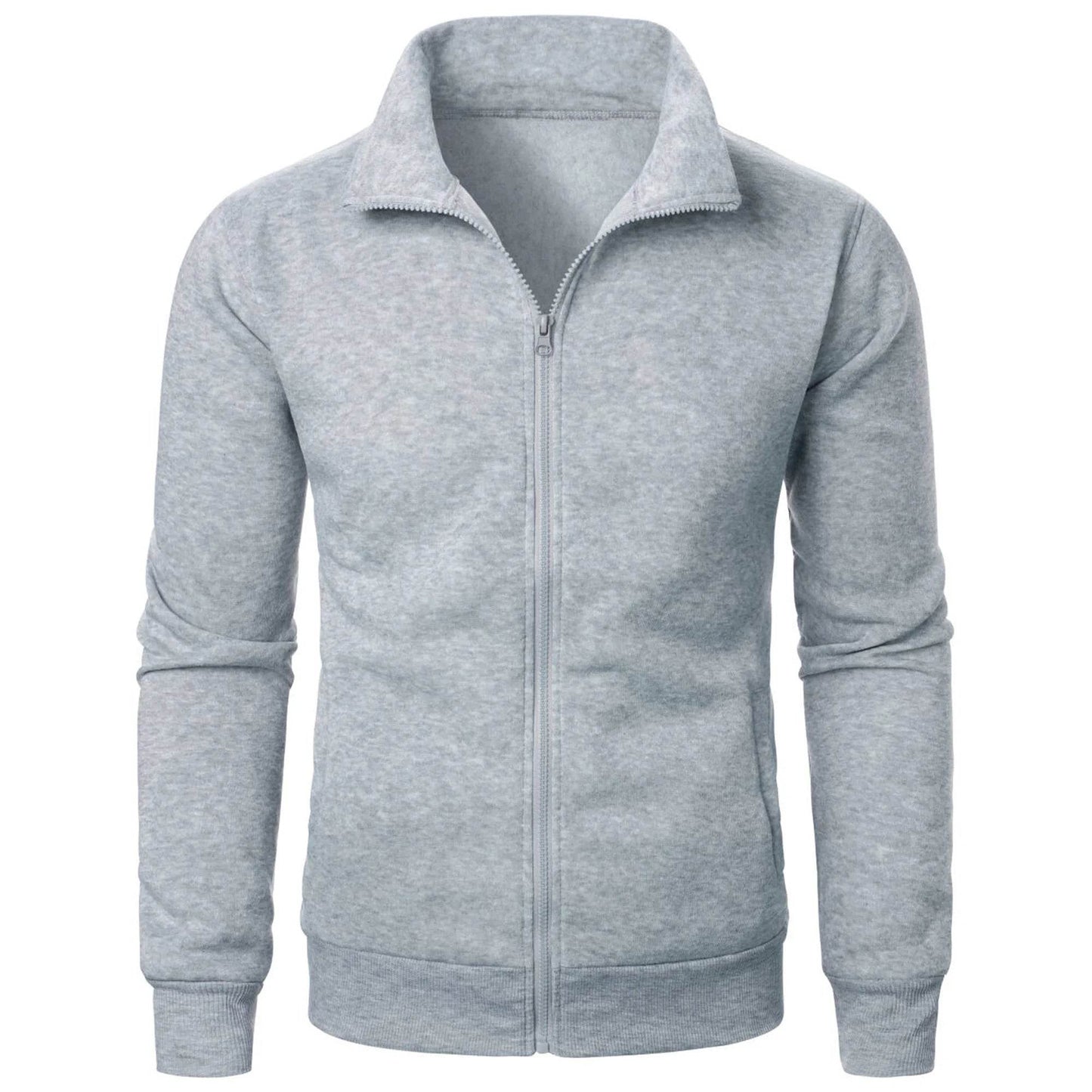 Men's Casual Zipper Hoodie - Solid Color Cardigan for Autumn Style - Buy Center US