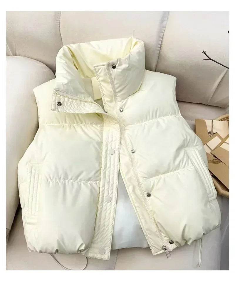 2024 Autumn Winter Women's Sleeveless Down Vest - Casual Cotton Puffer - Buy Center US