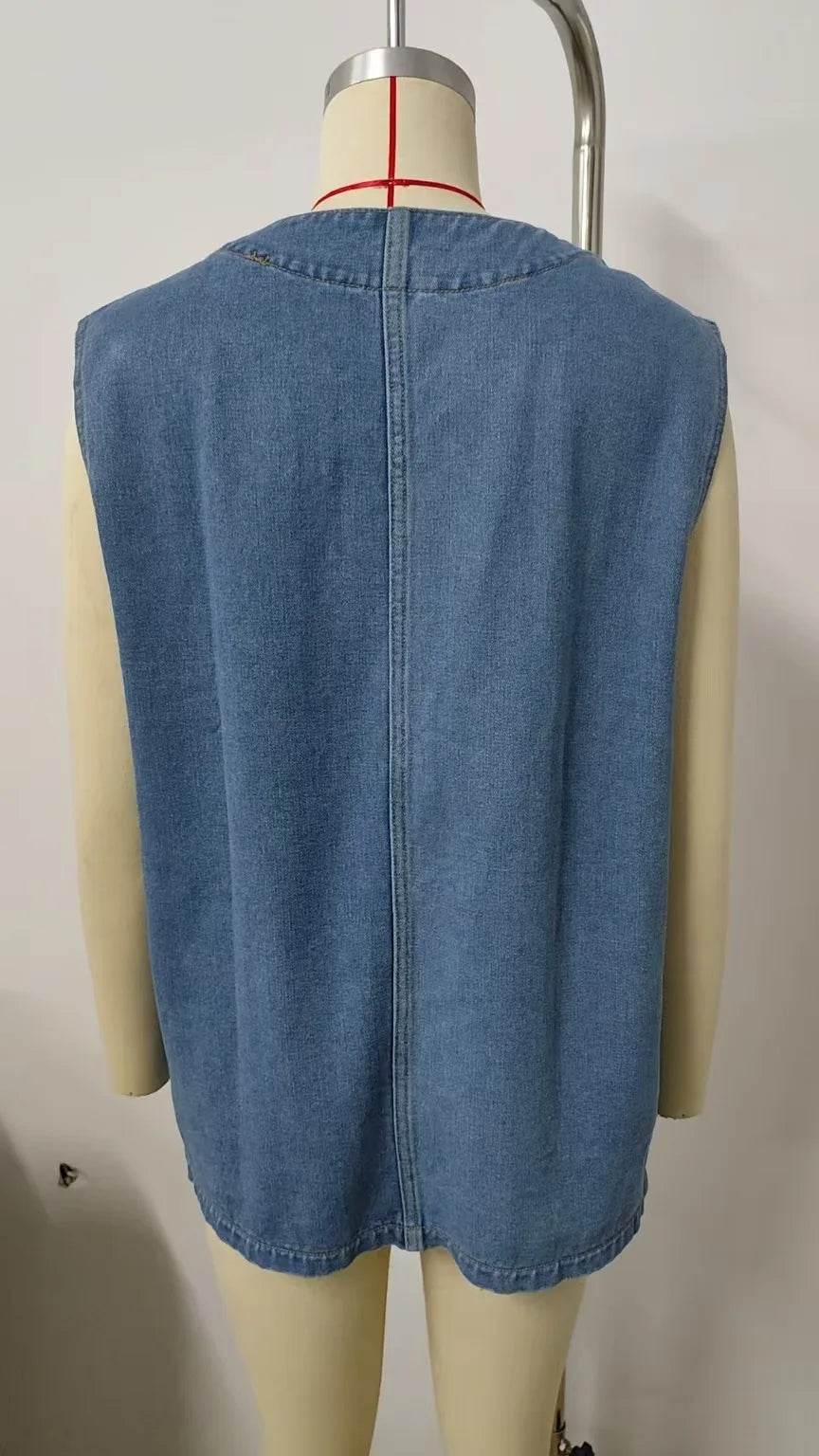Kalenmos Women’s Casual Denim Vest Coat - Vintage Sleeveless Jacket - Buy Center US
