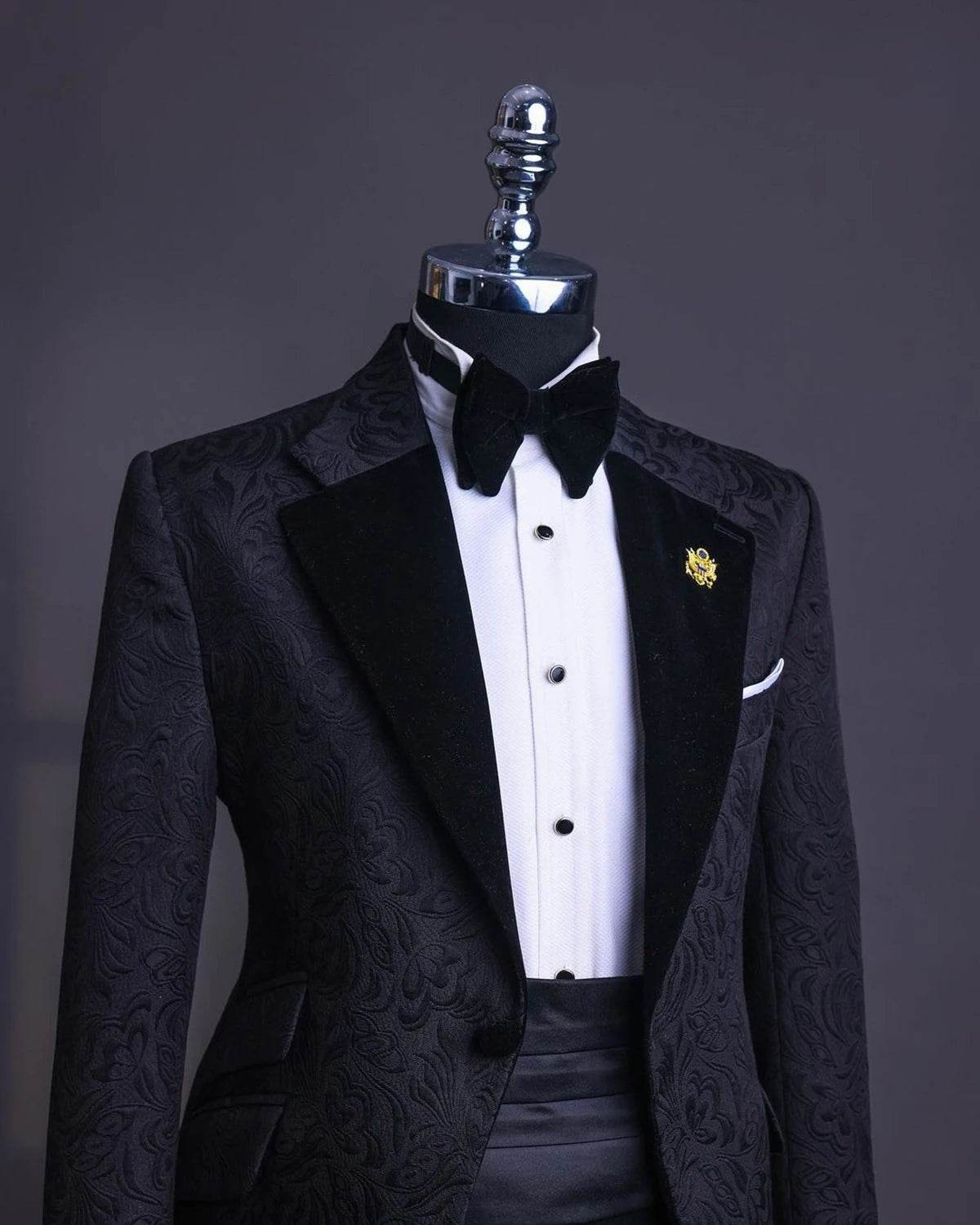 Luxury Jacquard Men's Suit - Slim Fit Blazer & Pants for Weddings - Buy Center US
