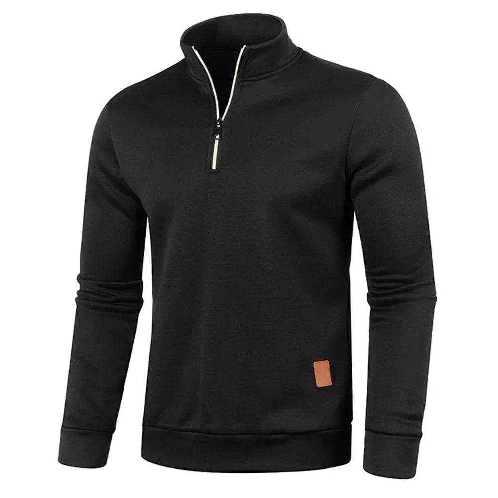 WHWR Men's Fleece Stand Collar Jacket - Slim Casual Half Zipper Pullover - Buy Center US
