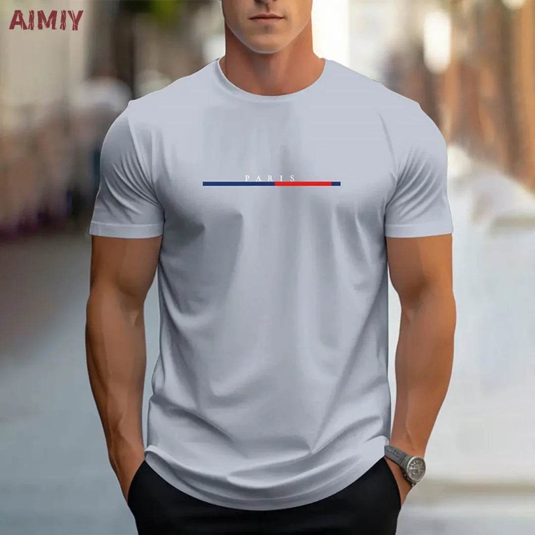 Men's Slim Fit T-Shirt - Breathable Round Neck Casual Tee for Summer - Buy Center US