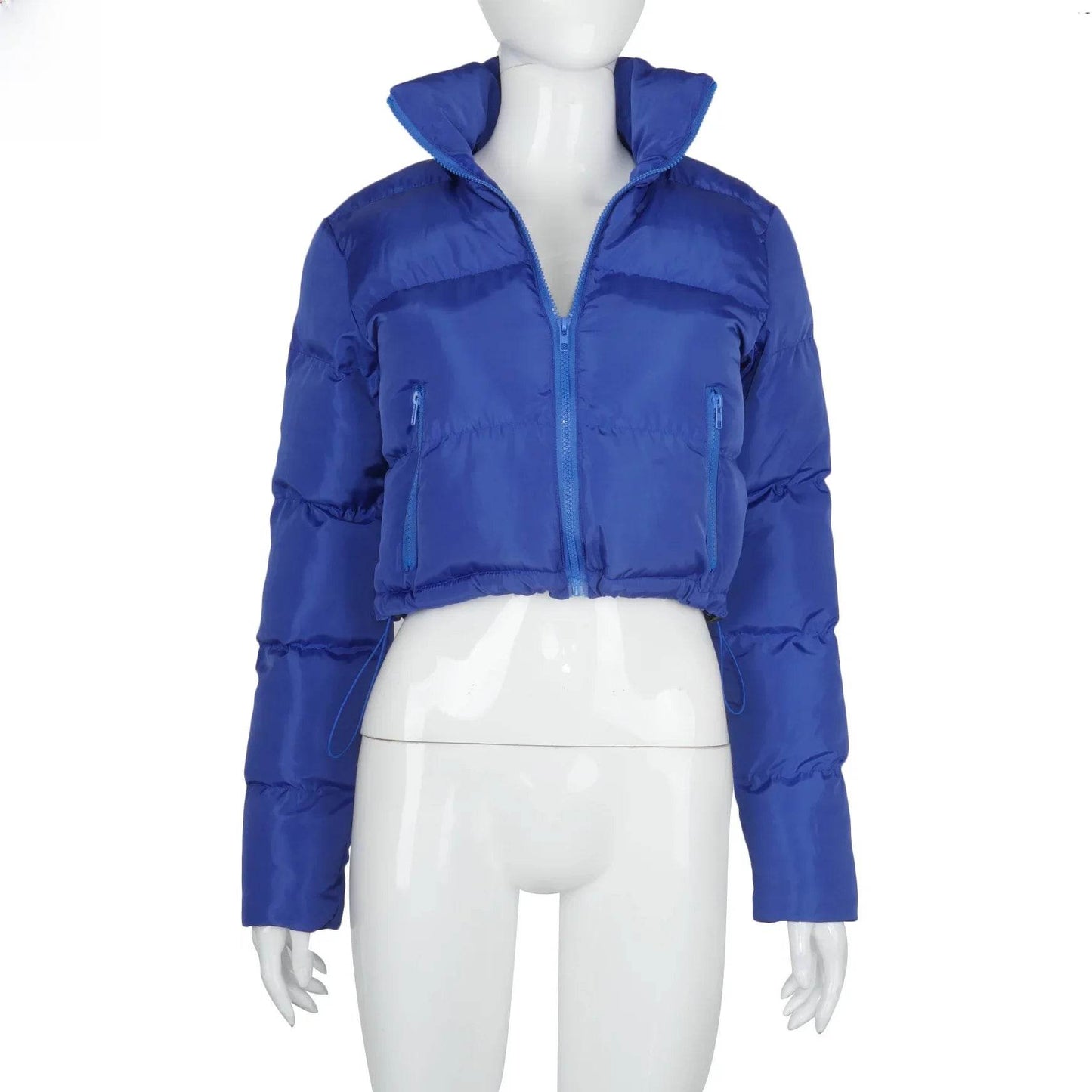Stylish Solid Color Long Sleeve Cotton Puffer Jacket for Women - Buy Center US