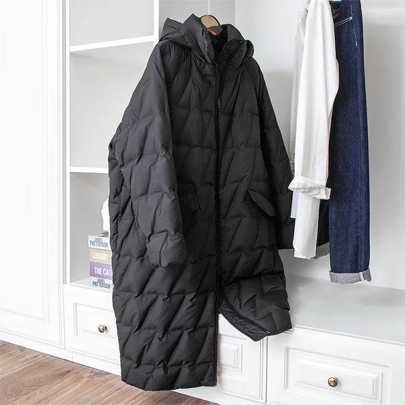 OFTBUY Women's White Duck Down Coat - Autumn Winter Hooded Puffer - Buy Center US