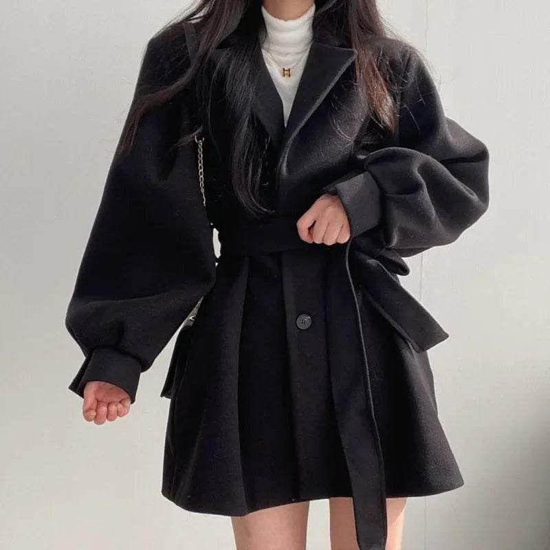 Women's Thickened Woolen Coat - Dragon & Phoenix Pattern for Autumn/Winter - Buy Center US