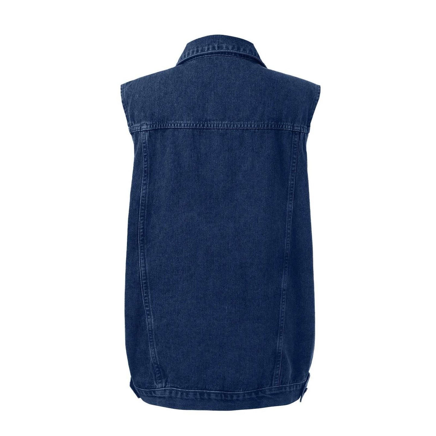KLV Women's Vintage Oversized Denim Jacket - Casual Spring/Summer Wear - Buy Center US