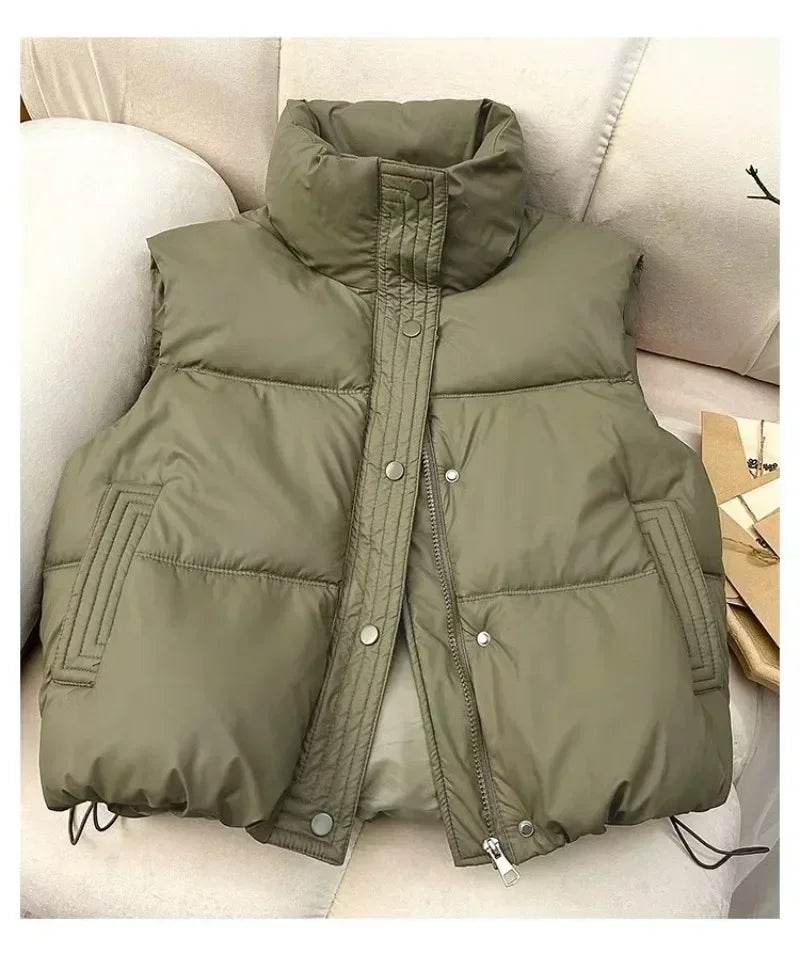 2024 Autumn Winter Women's Sleeveless Down Vest - Casual Cotton Puffer - Buy Center US