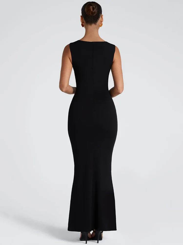 Mozision Square Collar Maxi Dress - Sexy Sleeveless High Waist Style - Buy Center US