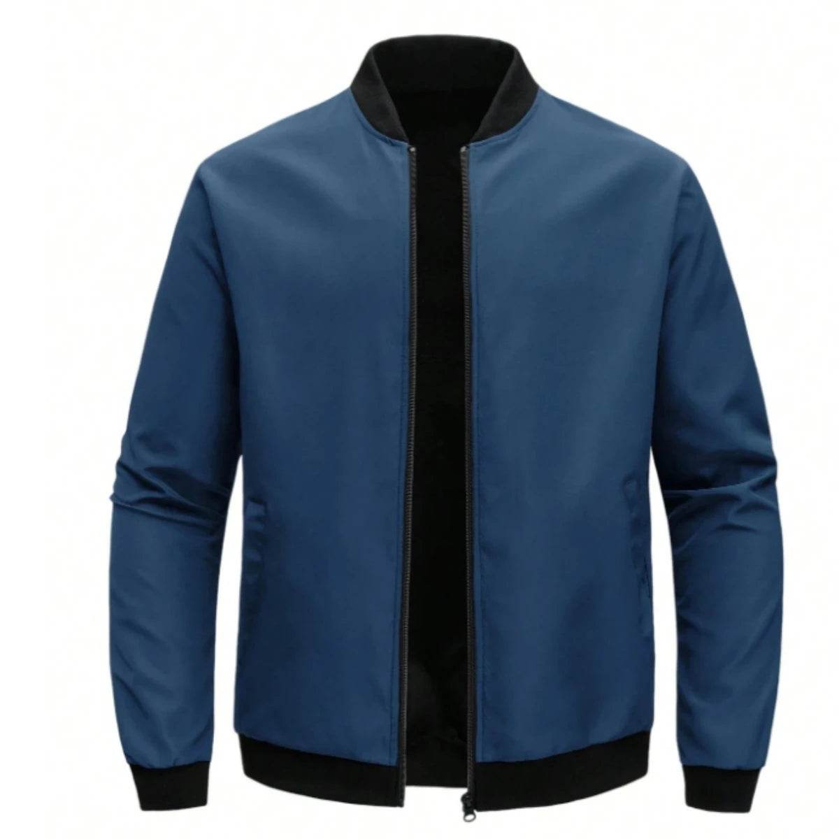 Men's Casual Thin Baseball Collar Jacket - Solid Color, Loose Fit for Spring - Buy Center US