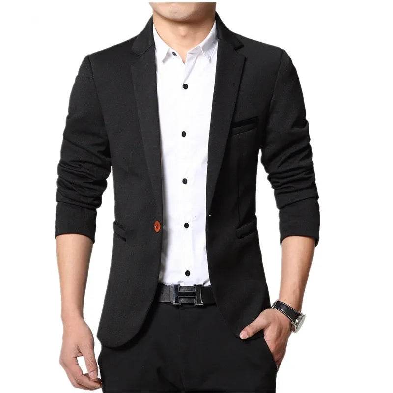 FAVOCENT Casual Men’s Blazer - Slim Fit Cotton Jacket for Spring & Autumn - Buy Center US