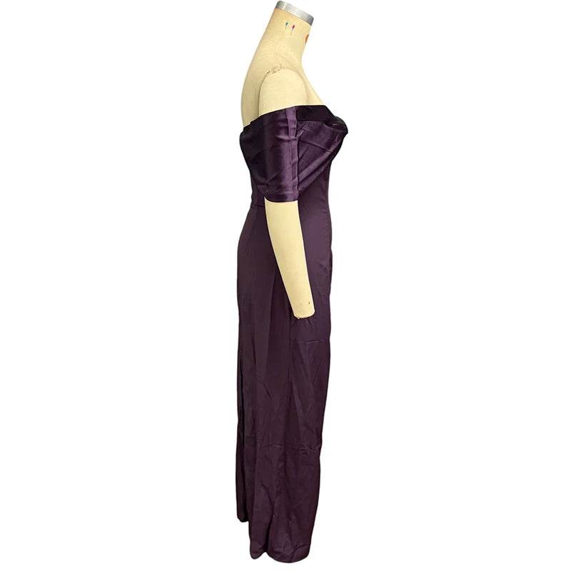 Ellafads Elegant Maxi Dress - Sleeveless Off Shoulder A-Line Style - Buy Center US