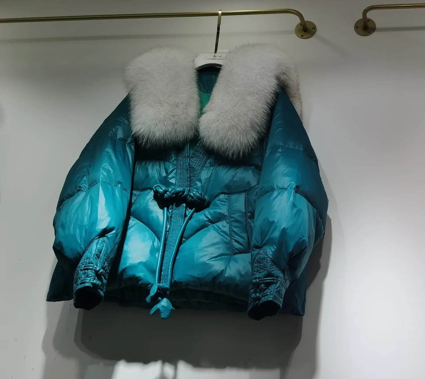 Women's Chinese Style Down Jacket - Thick Fur Collar, Warm Winter Coat - Buy Center US