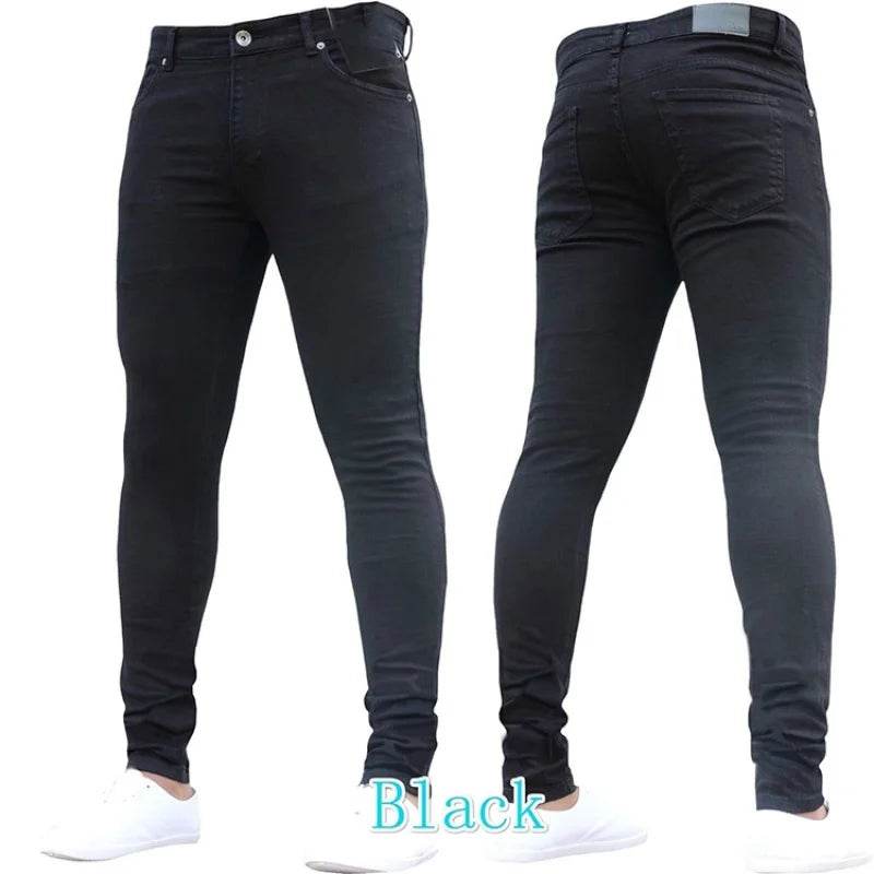 Men's Stretchy Ripped Skinny Jeans - High Quality Slim Fit Denim - Buy Center US