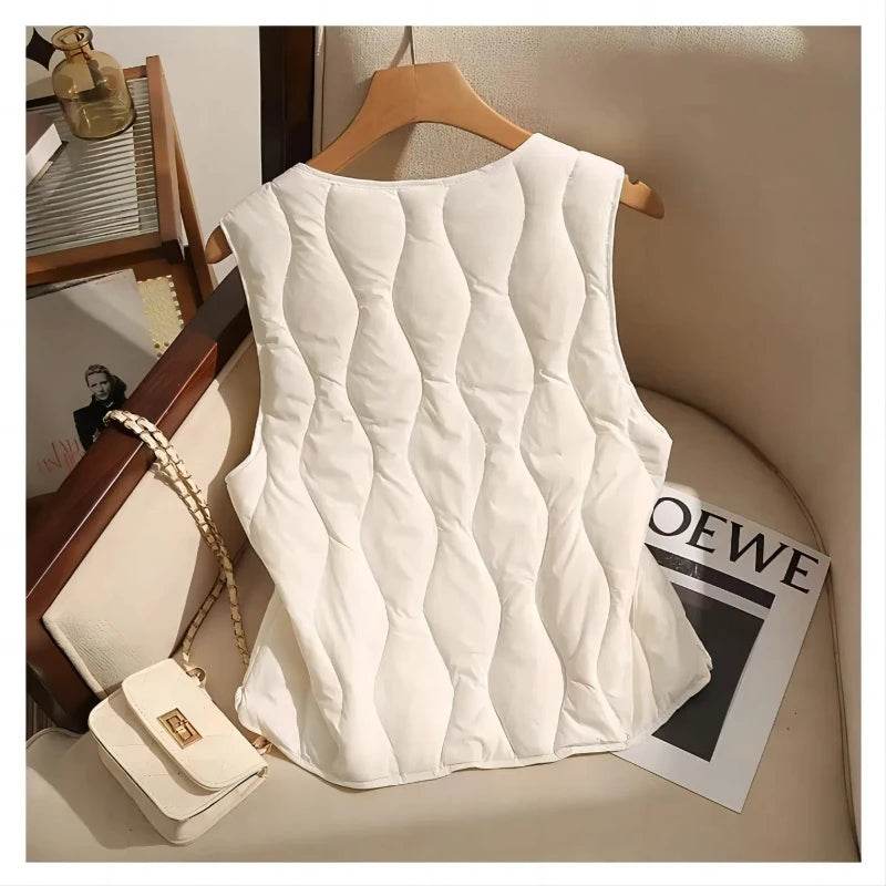 Women's Autumn Winter V-Neck Waistcoat Coat - Casual and Warm - Buy Center US