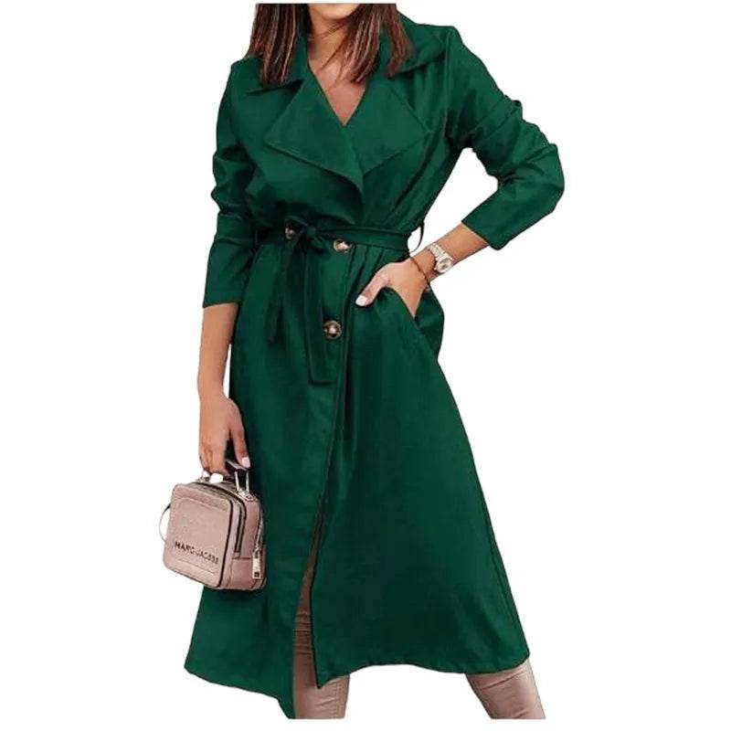 RVHS Women's Wool Blend Double Breasted Trench Coat - Casual Style - Buy Center US