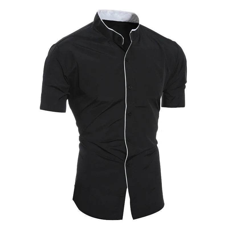 Casual Short Sleeve Men’s Shirt - Solid Color for Summer Comfort - Buy Center US