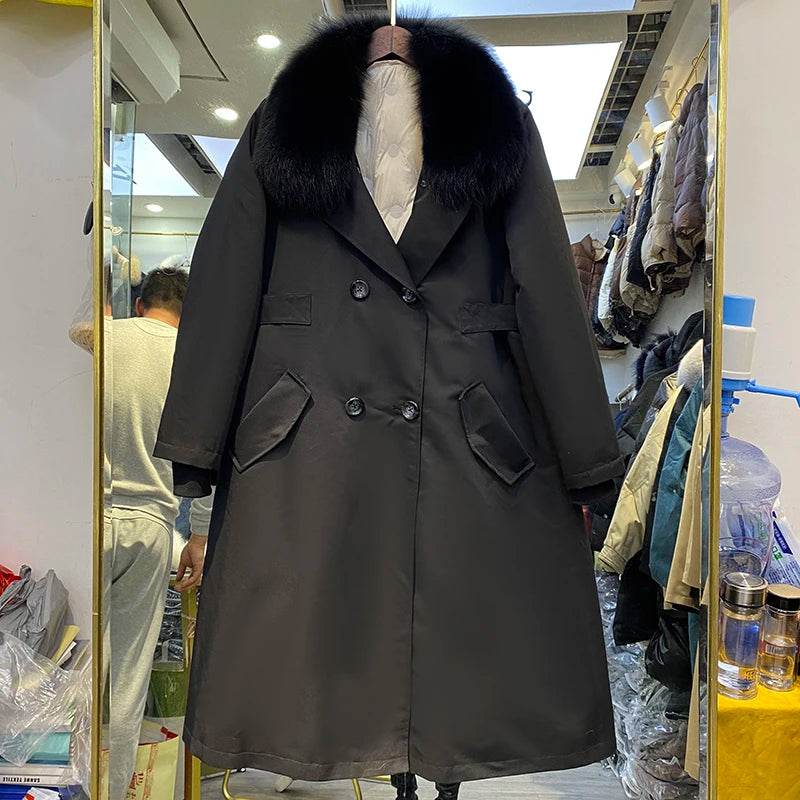 LAJWMPLX women's Thicken Warm Coat - Long Fur Collar, Duck Down - Buy Center US