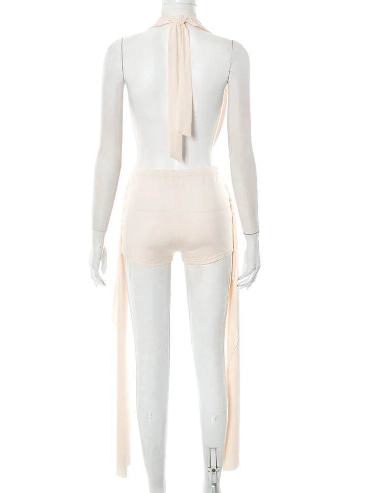 Weird Puss Women’s 2-Piece Halter Set - Sexy Clubwear with Shorts - Buy Center US