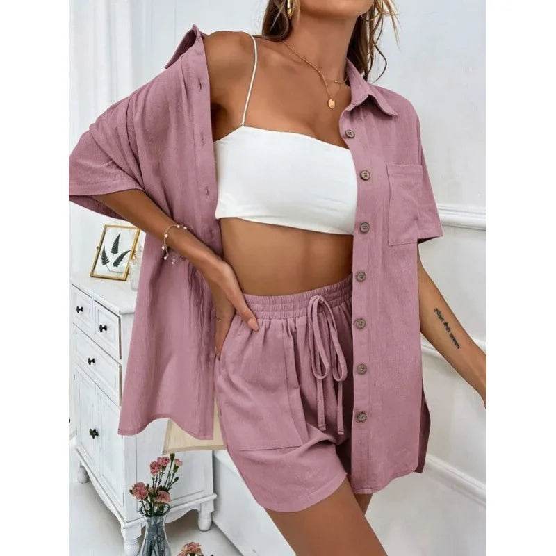 LCSKEREAL Women's Casual Cotton Linen Two-Piece Summer Set - Buy Center US