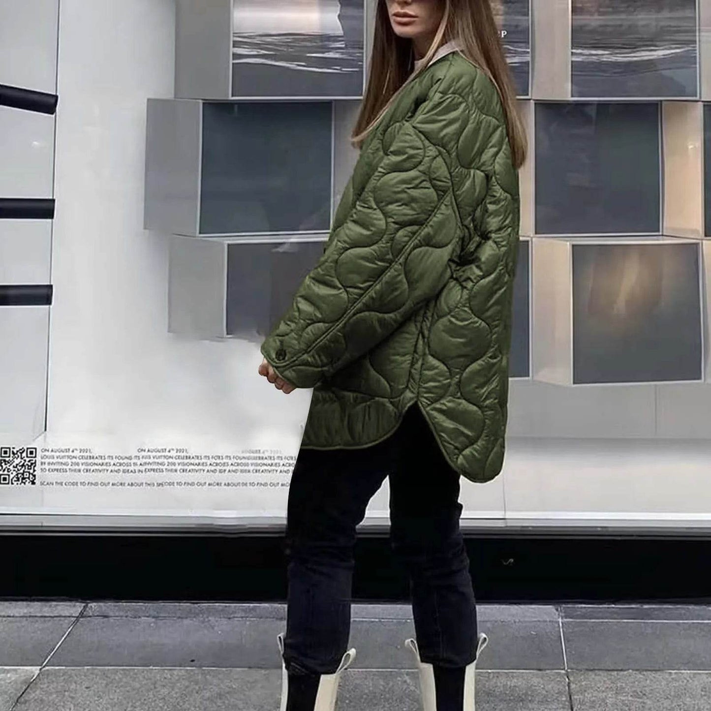 2024 Women's Winter Parka - Warm Solid Color, Big Pocket Design - Buy Center US