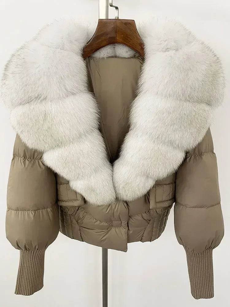 Elegant Casual Women’s Raccoon Fur Collar Coat - Winter Jacket 2024 - Buy Center US