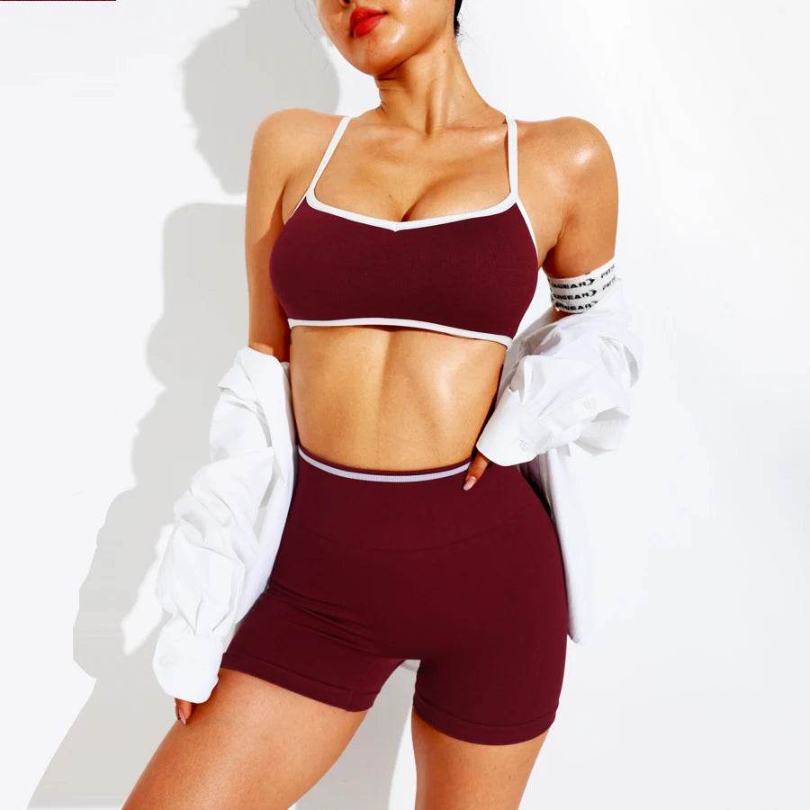 LLHOSO Women's Seamless Sports Bra & Shorts Set - Tummy Control Gymwear - Buy Center US