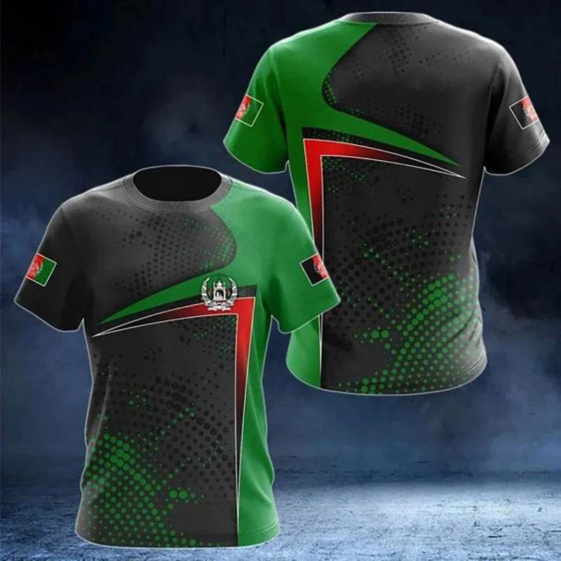 2025 Afghanistan Flag T-shirt - Men's Casual 3D Round Neck Design - Buy Center US